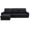 Εικόνα της Γωνιακός καναπές Ballon pakoworld αναστρέψιμος υφασμάτινος χρώμα μαύρο 218x135x83,5εκ