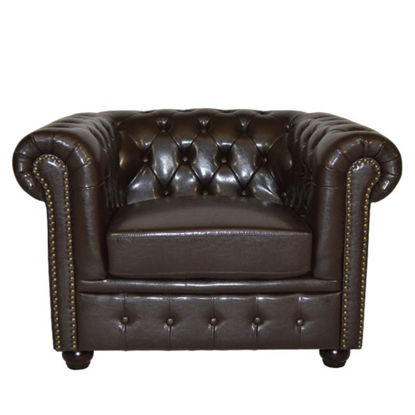 Εικόνα της ΠΟΛΥΘΡΟΝΑ T.CHESTERFIELD HM3011.01 ΤΕΧΝΟΔΕΡΜΑ ΣΚΟΥΡΟ ΚΑΦΕ 110x90x73 εκ.