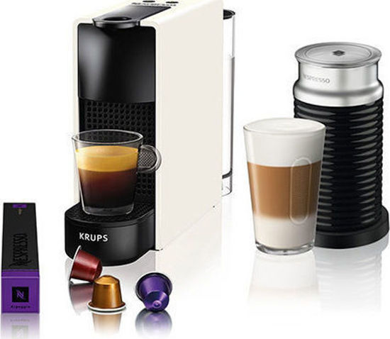 Εικόνα της Krups Essenza Mini & Aeroccino Καφετιέρα για Κάψουλες Nespresso Πίεσης 19bar με Αφρογαλιέρα White