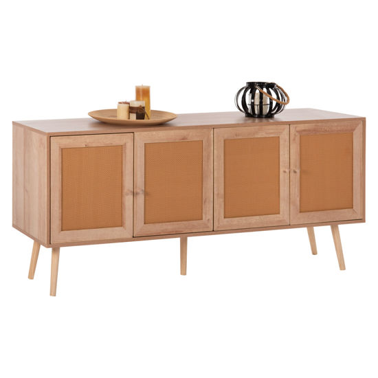Εικόνα της ΜΠΟΥΦΕΣ COLM HM9440.11 ΜΕΛΑΜΙΝΗΣ & ΣΥΝΘΕΤΙΚΟ RATTAN ΣΤΙΣ 4 ΠΟΡΤΕΣ 160x39,5x71Yεκ.