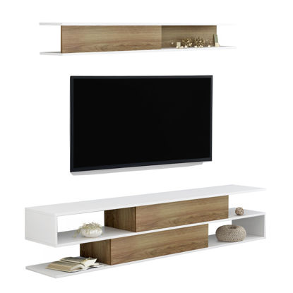 Εικόνα της ΣΥΝΘΕΤΟ ΤΗΛΕΟΡΑΣΗΣ BIRGITTA HM8903.11 ΜΕΛΑΜΙΝΗ ΣΕ ΦΥΣΙΚΟ-ΛΕΥΚΟ 181x31,5x39,6Υεκ