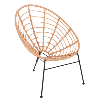 Εικόνα της ΠΟΛΥΘΡΟΝΑ ΤΥΠΟΥ ΦΩΛΙΑ ΜΕΤΑΛΛΙΚΗ ALLEGRA HM5458.11 ΜΕ WICKER ΜΠΕΖ 73x78x88Υεκ.