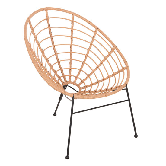 Εικόνα της ΠΟΛΥΘΡΟΝΑ ΤΥΠΟΥ ΦΩΛΙΑ ΜΕΤΑΛΛΙΚΗ ALLEGRA HM5458.11 ΜΕ WICKER ΜΠΕΖ 73x78x88Υεκ.