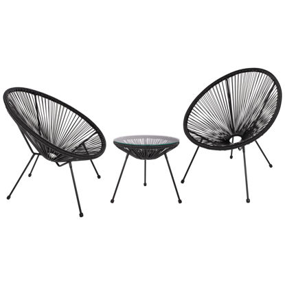 Εικόνα της ΣΕΤ ΕΞΩΤΕΡΙΚΟΥ ΧΩΡΟΥ 3ΤΜΧ ACAPULCO HM21101 TWISTED WICKER-ΜΕΤΑΛΛΟ ΣΕ ΜΑΥΡΟ