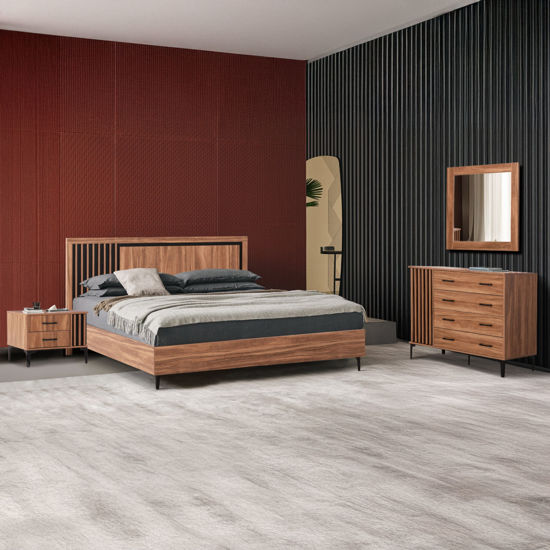Εικόνα της ΣΕΤ ΚΡΕΒΑΤΟΚΑΜΑΡΑΣ 4ΤΜΧ HARRY HM21115 ΜΕΛΑΜΙΝΗ ΣΕ ΦΥΣΙΚΟ ΞΥΛΟΥ & ΜΑΥΡΟ ΧΡΩΜΑ