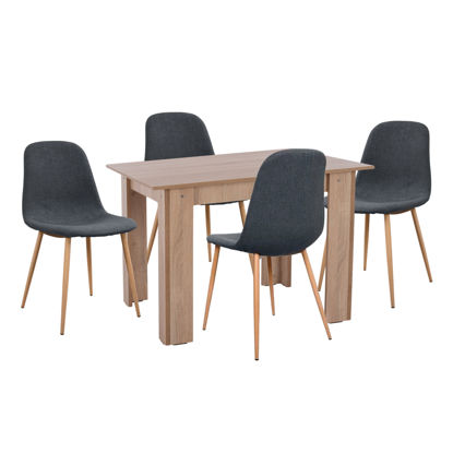 Εικόνα της ΣΕΤ ΤΡΑΠΕΖΑΡΙΑΣ 5ΤΜΧ KELVIN HM21116 ΤΡΑΠΕΖΙ ΜΕ ΚΑΡΕΚΛΕΣ ΜΕΤΑΛΛΙΚΕΣ ΜΕ ΥΦΑΣΜΑ