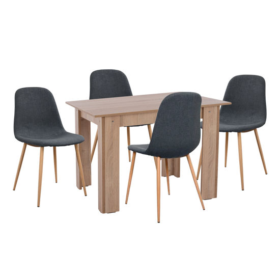 Εικόνα της ΣΕΤ ΤΡΑΠΕΖΑΡΙΑΣ 5ΤΜΧ KELVIN HM21116 ΤΡΑΠΕΖΙ ΜΕ ΚΑΡΕΚΛΕΣ ΜΕΤΑΛΛΙΚΕΣ ΜΕ ΥΦΑΣΜΑ