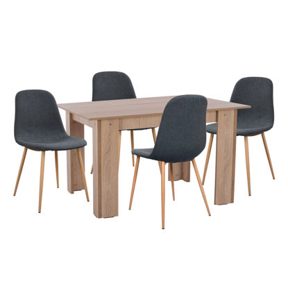 Εικόνα της ΣΕΤ ΤΡΑΠΕΖΑΡΙΑΣ 5ΤΜΧ KELVIN HM21117 ΤΡΑΠΕΖΙ ΜΕ ΚΑΡΕΚΛΕΣ ΜΕΤΑΛΛΙΚΕΣ ΜΕ ΥΦΑΣΜΑ