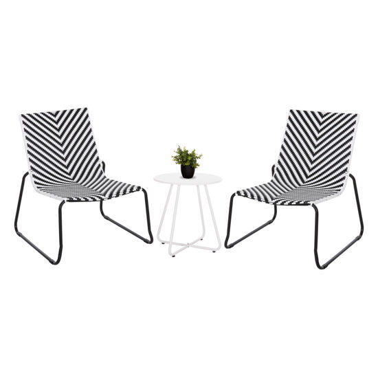 Εικόνα της ΣΕΤ LOUNGE 3TMX ΕΞ.ΧΩΡΟΥ PONY HM21193.02 ΜΕΤΑΛΛΟ ΚΑΙ ΣΥΝΘ.RATTAN ΣΕ ΛΕΥΚΟ-ΜΑΥΡΟ