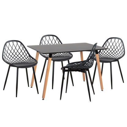 Εικόνα της ΣΕΤ ΤΡΑΠΕΖΑΡΙΑΣ 5ΤΜΧ LIO HM21175 MDF TOP & ΠΟΛΥΠΡΟΠΥΛΕΝΙΟ ΣΕ ΜΑΥΡΟ