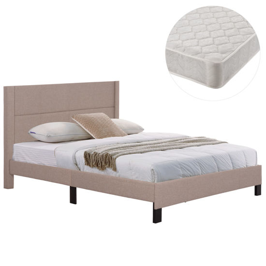 Εικόνα της ΚΡΕΒΑΤΙ ΔΙΠΛΟ & ΣΤΡΩΜΑ TRILLOP HM21202.15 ΜΠΕΖ ΥΦΑΣΜΑ--ΓΙΑ 160x200εκ