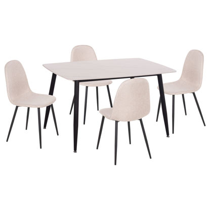 Εικόνα της ΣΕΤ ΤΡΑΠΕΖΑΡΙΑΣ 5ΤΜΧ RAVEN HM21068.01 ΚΕΡΑΜΙΚΟ TOP ΛΕΥΚΟ ΜΑΡΜΑΡΟ--ΜΠΕΖ ΥΦΑΣΜΑ
