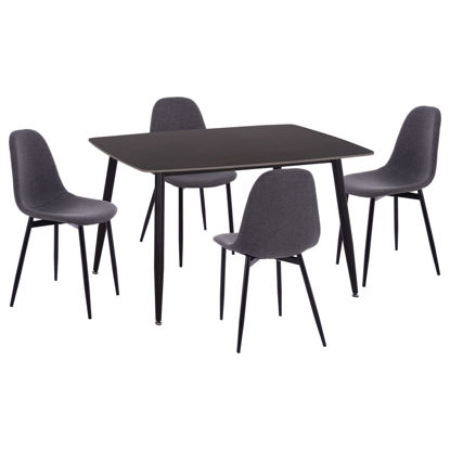 Εικόνα της ΣΕΤ ΤΡΑΠΕΖΑΡΙΑΣ 5ΤΜΧ RAVEN HM21068.02 ΚΕΡΑΜΙΚΟ TOP ΜΑΥΡΟ ΜΑΡΜΑΡΟ--ΓΚΡΙ ΥΦΑΣΜΑ