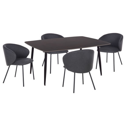 Εικόνα της ΣΕΤ ΤΡΑΠΕΖΑΡΙΑΣ 5ΤΜΧ RAVEN HM21069.02 ΚΕΡΑΜΙΚΟ TOP ΜΑΥΡΟ ΜΑΡΜΑΡΟ & 4 ΚΑΡΕΚΛΕΣ