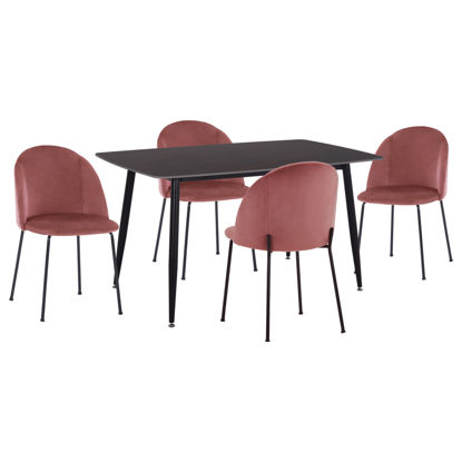 Εικόνα της ΣΕΤ ΤΡΑΠΕΖΑΡΙΑΣ 5ΤΜΧ RAVEN HM21072.02 ΚΕΡΑΜΙΚΟ TOP ΜΑΥΡΟ ΜΑΡΜΑΡΟ & 4 ΚΑΡΕΚΛΕΣ