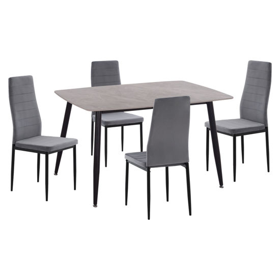 Εικόνα της ΣΕΤ ΤΡΑΠΕΖΑΡΙΑΣ 5ΤΜΧ RAVEN HM21224.03 ΚΕΡΑΜΙΚΟ TOP ΓΚΡΙ ΜΑΡΜΑΡΟ--ΒΕΛΟΥΔΟ ΓΚΡΙ
