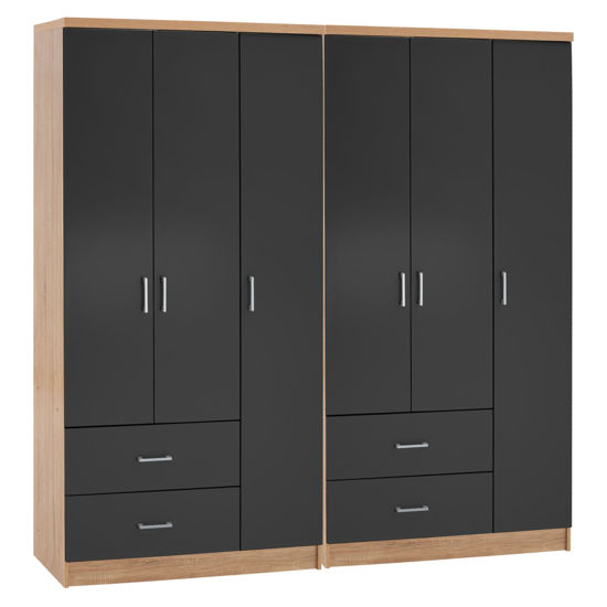 Εικόνα της ΝΤΟΥΛΑΠΑ 6ΦΥΛΛΗ CAESAR HM21236.01 ΜΕΛΑΜΙΝΗ SONAMA & ΣΚΟΥΡΟ ΓΚΡΙ 180x42,5Χ181Υεκ.