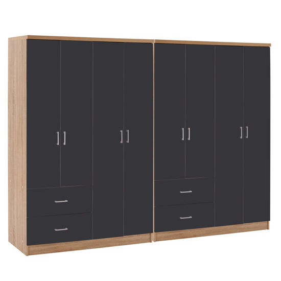 Εικόνα της ΝΤΟΥΛΑΠΑ 8ΦΥΛΛΗ BRIANA HM21237.01 ΜΕΛΑΜΙΝΗ SONAMA & ΣΚΟΥΡΟ ΓΚΡΙ 241x42,5Χ180,5Υεκ.