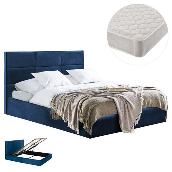 Εικόνα της ΚΡΕΒΑΤΙ ΔΙΠΛΟ & ΣΤΡΩΜΑ BRILEY HM21272.03 ΜΠΛΕ ΒΕΛΟΥΔΟ ΜΕ ΑΠΟΘ.ΧΩΡΟ--ΓΙΑ 160x200εκ