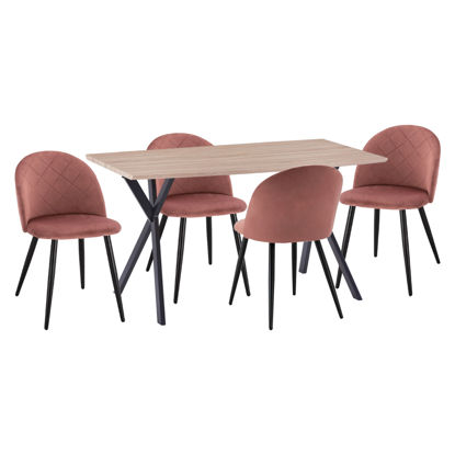 Εικόνα της ΣΕΤ ΤΡΑΠΕΖΑΡΙΑΣ 5ΤΜΧ ALARICK HM21277 MDF TOP-ΒΕΛΟΥΔΟ ΣΑΠΙΟ ΜΗΛΟ & ΜΕΤΑΛΛΟ ΜΑΥΡΟ