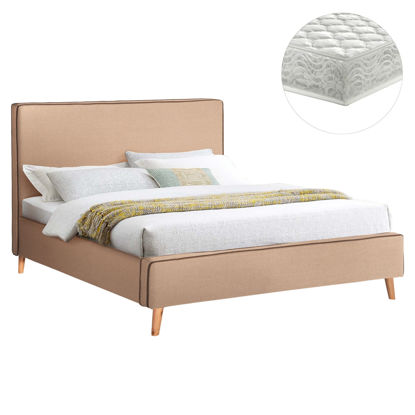 Εικόνα της ΚΡΕΒΑΤΙ ΜΕ ΣΤΡΩΜΑ INDRA HM21280.02 ΜΠΕΖ ΥΦΑΣΜΑ--ΓΙΑ 160x200εκ