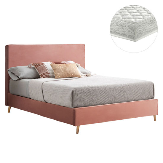 Εικόνα της ΚΡΕΒΑΤΙ ΜΕ ΣΤΡΩΜΑ INDRA HM21280.03 ΣΑΠΙΟ ΜΗΛΟ ΒΕΛΟΥΔΟ--ΓΙΑ 160x200εκ