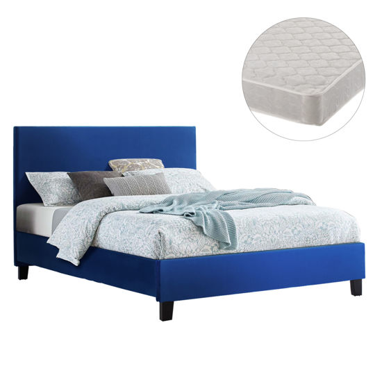 Εικόνα της ΚΡΕΒΑΤΙ ΜΕ ΣΤΡΩΜΑ BECCA HM21283.07 ΜΠΛΕ ΒΕΛΟΥΔΟ--ΓΙΑ 150x200εκ