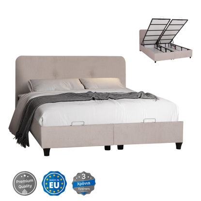 Εικόνα της ΚΡΕΒΑΤΙ ΜΕ ΑΠΟΘ.ΧΩΡΟ DOLORES HM631.32 ΜΠΕΖ ΥΦΑΣΜΑ- ΓΙΑ ΣΤΡΩΜΑ 160x200εκ