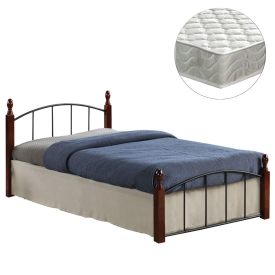 Εικόνα της ΚΡΕΒΑΤΙ ΜΟΝΟ & ΣΤΡΩΜΑ MAKAI HM21330 ΜΕΤΑΛΛΟ & ΞΥΛΟ ΣΕ ΚΑΡΥΔΙ--ΣΤΡΩΜΑ 90x190εκ