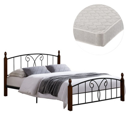 Εικόνα της ΚΡΕΒΑΤΙ ΔΙΠΛΟ & ΣΤΡΩΜΑ SUZIE HM21332 ΜΕΤΑΛΛΟ & ΞΥΛΟ ΣΕ ΚΑΡΥΔΙ--ΣΤΡΩΜΑ 150x200εκ