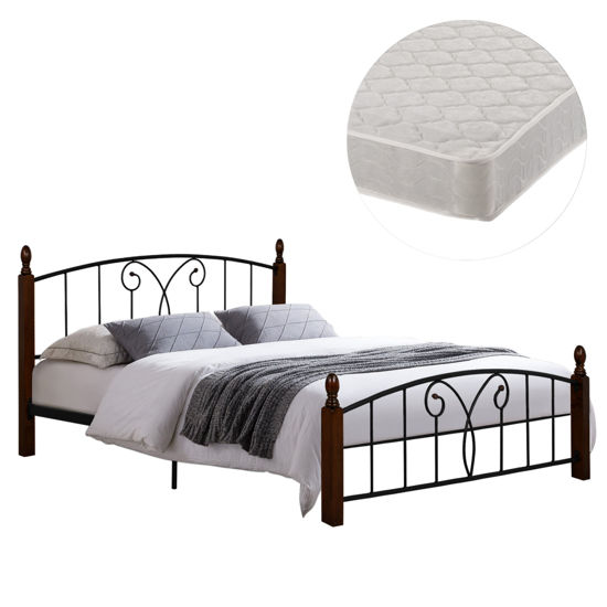 Εικόνα της ΚΡΕΒΑΤΙ ΔΙΠΛΟ & ΣΤΡΩΜΑ SUZIE HM21332 ΜΕΤΑΛΛΟ & ΞΥΛΟ ΣΕ ΚΑΡΥΔΙ--ΣΤΡΩΜΑ 150x200εκ