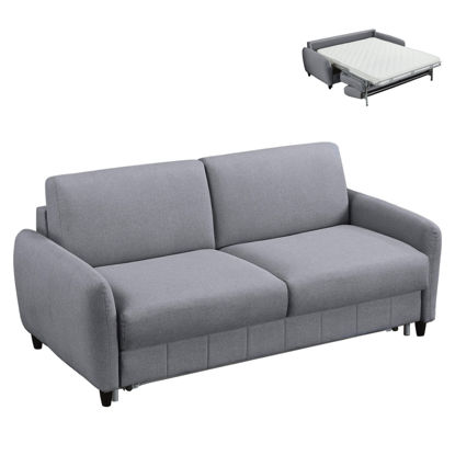 Εικόνα της ΚΑΝΑΠΕΣ-ΚΡΕΒΑΤΙ ΜΕ ΑΝΑΔΙΠΛ.ΣΤΡΩΜΑ ETUDINE HM3311.01 ΓΚΡΙ ΥΦΑΣΜΑ 185x97x87Υεκ