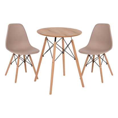 Εικόνα της ΣΕΤ ΤΡΑΠΕΖΑΡΙΑΣ 3ΤΜΧ TWIST HM21370 ΣΤΡΟΓΓΥΛΟ ΤΡΑΠΕΖΙ Φ60 & 2 ΚΑΡΕΚΛΕΣ ΣΕ ΚΑΠΟΥΤΣΙΝΟ