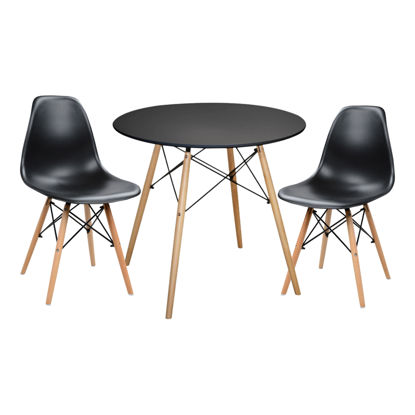 Εικόνα της ΣΕΤ ΤΡΑΠΕΖΑΡΙΑΣ 3ΤΜΧ TWIST HM21373 ΣΤΡΟΓΓΥΛΟ ΤΡΑΠΕΖΙ Φ80 & 2 ΚΑΡΕΚΛΕΣ ΣΕ ΜΑΥΡΟ