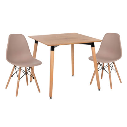 Εικόνα της ΣΕΤ ΤΡΑΠΕΖΑΡΙΑΣ 3ΤΜΧ TWIST HM21379 ΤΕΤΡΑΓΩΝΟ ΤΡΑΠΕΖΙ--2 ΚΑΡΕΚΛΕΣ ΣΕ ΚΑΠΟΥΤΣΙΝΟ