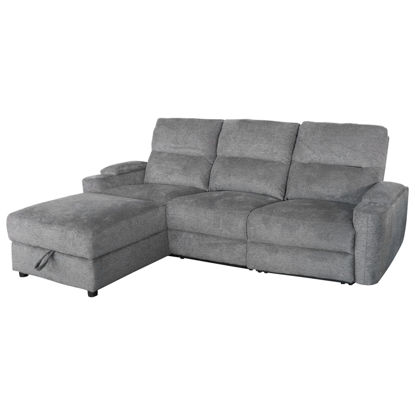 Εικόνα της ΚΑΝΑΠΕΣ ΑΡΙΣΤΕΡΗ ΓΩΝΙΑ SYNTHIA HM3308.03L ΑΝΑΚΛΙΣΗ & ΑΠΟΘ.ΧΩΡΟΣ--ΓΚΡΙ 246x159x97Υεκ