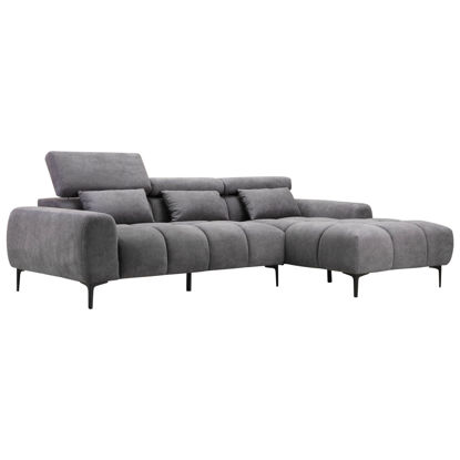 Εικόνα της ΚΑΝΑΠΕΣ ΔΕΞΙΑ ΓΩΝΙΑ DIVYA HM3267.12R ΓΚΡΙ ΥΦΑΣΜΑ 264x175x99Υεκ.