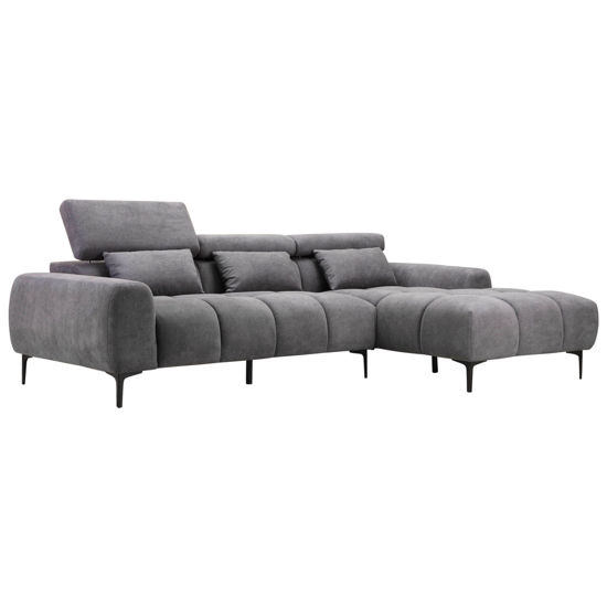 Εικόνα της ΚΑΝΑΠΕΣ ΔΕΞΙΑ ΓΩΝΙΑ DIVYA HM3267.12R ΓΚΡΙ ΥΦΑΣΜΑ 264x175x99Υεκ.