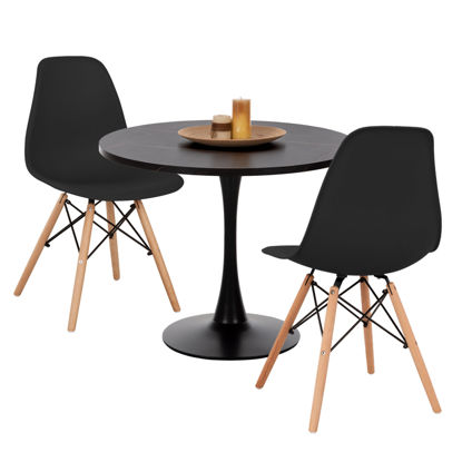 Εικόνα της ΣΕΤ ΤΡΑΠΕΖΑΡΙΑΣ 3ΤΜΧ ROLLO HM21389 ΣΤΡΟΓΓΥΛΟ ΤΡΑΠΕΖΙ--2 ΚΑΡΕΚΛΕΣ ΣΕ ΜΑΥΡΟ