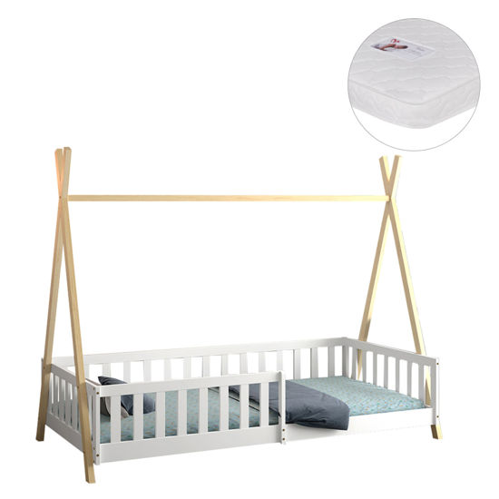 Εικόνα της ΚΡΕΒΑΤΙ ΠΑΙΔΙΚΟ ΜΕ ΚΑΓΚΕΛΑ MUNK HM21325 ΠΕΥΚΟ ΛΕΥΚΟ/ΦΥΣΙΚΟ--ΜΕ ΣΤΡΩΜΑ 90x190εκ