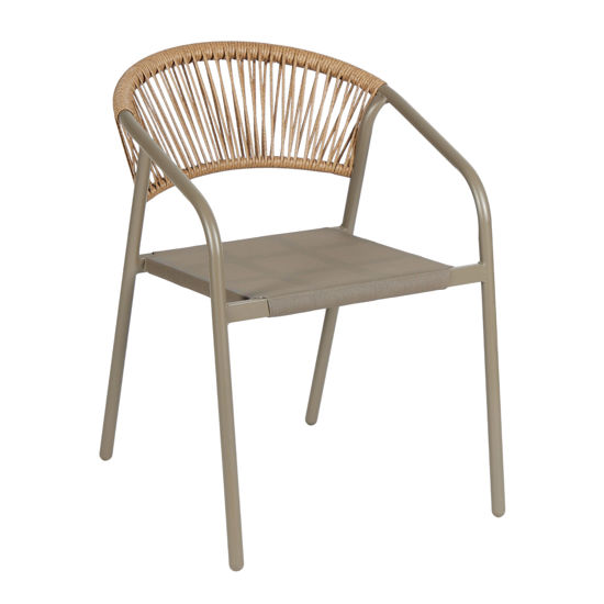 Εικόνα της ΠΟΛΥΘΡΟΝΑ HOMAN HM6430.04 ΣΑΜΠΑΝΙ ΜΕΤΑΛΛΟ & TEXTILENE--ΜΠΕΖ P.E.RATTAN 53,5x62x75Υεκ