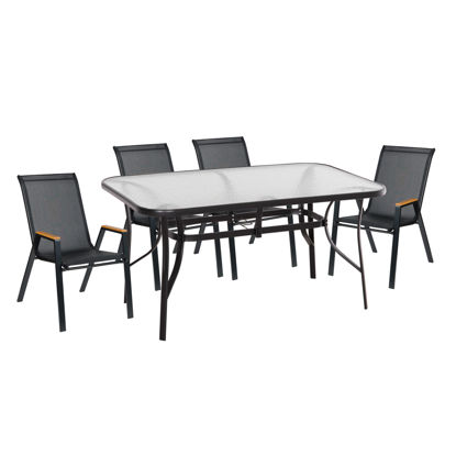 Εικόνα της ΣΕΤ ΤΡΑΠΕΖΑΡΙΑΣ 5ΤΜΧ BRUNO HM10729.03 ΚΑΡΕΚΛΕΣ ΜΕΤΑΛΛΙΚΕΣ & ΤΡΑΠΕΖΙ 150x90εκ ΜΑΥΡΟ