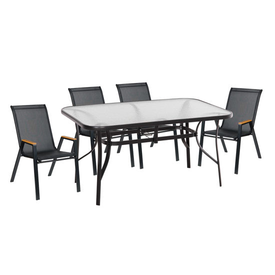 Εικόνα της ΣΕΤ ΤΡΑΠΕΖΑΡΙΑΣ 5ΤΜΧ BRUNO HM10729.03 ΚΑΡΕΚΛΕΣ ΜΕΤΑΛΛΙΚΕΣ & ΤΡΑΠΕΖΙ 150x90εκ ΜΑΥΡΟ