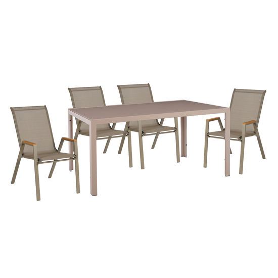 Εικόνα της ΣΕΤ ΤΡΑΠΕΖΑΡΙΑΣ 5ΤΜΧ OFER HM10729.04 ΚΑΡΕΚΛΕΣ ΜΕΤΑΛ. & ΤΡΑΠΕΖΙ 150x90εκ ΚΑΠΟΥΤΣΙΝΟ