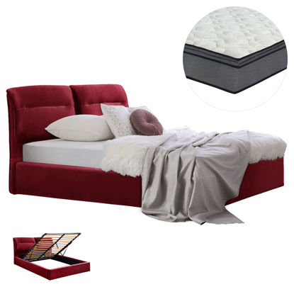 Εικόνα της ΚΡΕΒΑΤΙ ΔΙΠΛΟ & ΣΤΡΩΜΑ KENDRA HM10720.06 ΚΟΚΚΙΝΟ ΒΟΥΡΓΟΥΝΔΙΑΣ ΒΕΛΟΥΔΟ--ΑΠΟΘ.ΧΩΡΟΣ--160x200εκ