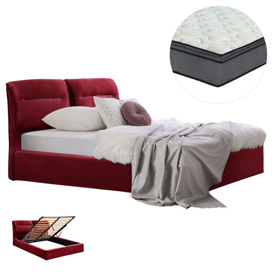 Εικόνα της ΚΡΕΒΑΤΙ ΔΙΠΛΟ & ΣΤΡΩΜΑ KENDRA HM10720.06 ΚΟΚΚΙΝΟ ΒΟΥΡΓΟΥΝΔΙΑΣ ΒΕΛΟΥΔΟ--ΑΠΟΘ.ΧΩΡΟΣ--160x200εκ