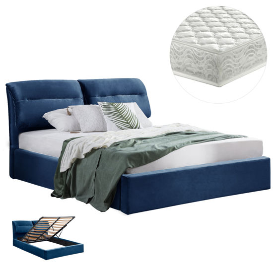 Εικόνα της ΚΡΕΒΑΤΙ ΔΙΠΛΟ & ΣΤΡΩΜΑ KENDRA HM10720.18 ΜΠΛΕ ΒΕΛΟΥΔΟ--ΑΠΟΘ.ΧΩΡΟΣ--160x200εκ