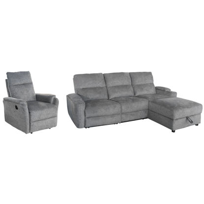 Εικόνα της ΣΕΤ ΚΑΝΑΠΕΣ-ΠΟΛΥΘΡΟΝΑ RELAX SYNTHIA HM10736.03 ΓΚΡΙ ΥΦΑΣΜΑ-ΗΛ.ΑΝΑΚΛΙΣΗ [R]