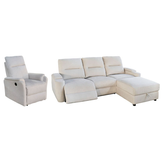Εικόνα της ΣΕΤ ΚΑΝΑΠΕΣ-ΠΟΛΥΘΡΟΝΑ RELAX SYNTHIA HM10736.01 ΜΠΕΖ ΥΦΑΣΜΑ-ΗΛ.ΑΝΑΚΛΙΣΗ [R]