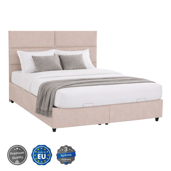 Εικόνα της ΚΡΕΒΑΤΙ MILO ΔΙΠΛΟ ΜΕ ΑΠΟΘΗΚΕΥΤΙΚΟ ΧΩΡΟ HM622.32 ΜΠΕΖ ΥΦΑΣΜΑ-- ΓΙΑ ΣΤΡΩΜΑ 160x200εκ